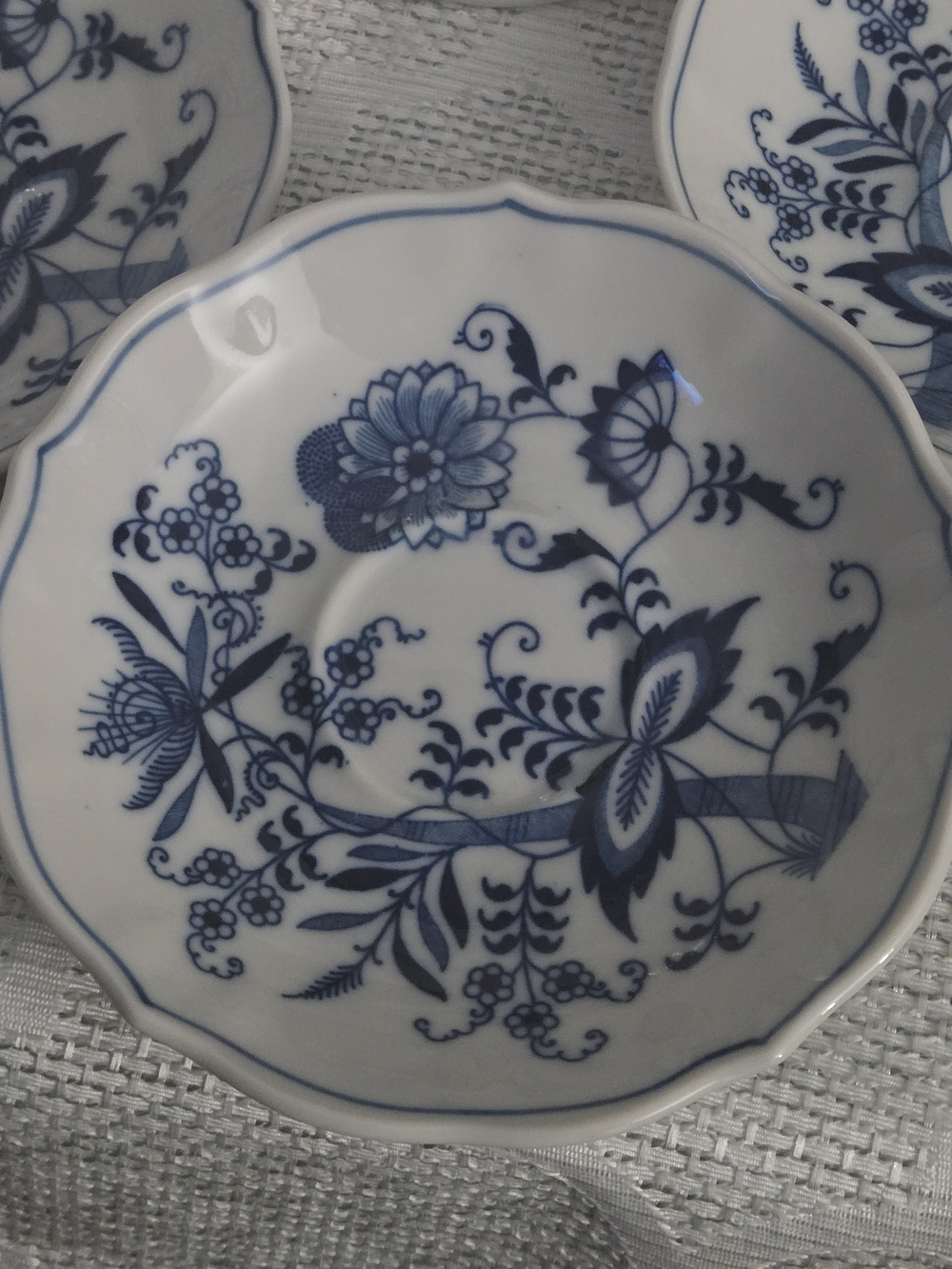 Vintage Japanese Blue Danube Saucer Plates Blue Onion Pattern Set Of 4